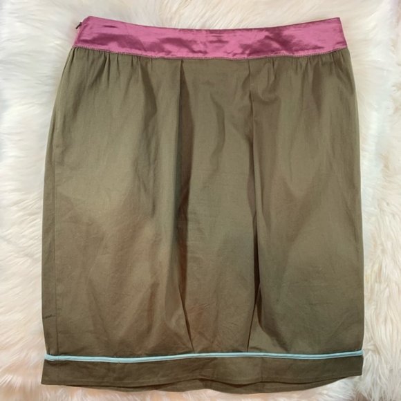 I AM Isola Marras Khaki Floral Skirt US sz 32 Medium - Picture 6 of 7